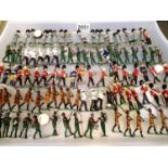 Approximately ninety cast metal soldiers, various makes and regiments, mostly in good condition. P&P