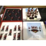Four sets of cast metal and resin soldiers, in very good condition, boxes have wear. P&P Group 1 (£