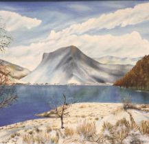 After William Heaton Cooper (1903-1995): oil on board, Sunshine After Rain Fleetwith Pike and
