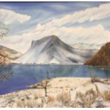 After William Heaton Cooper (1903-1995): oil on board, Sunshine After Rain Fleetwith Pike and