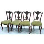 A set of four Victorian walnut framed dining chairs. Not available for in-house P&P, contact Paul