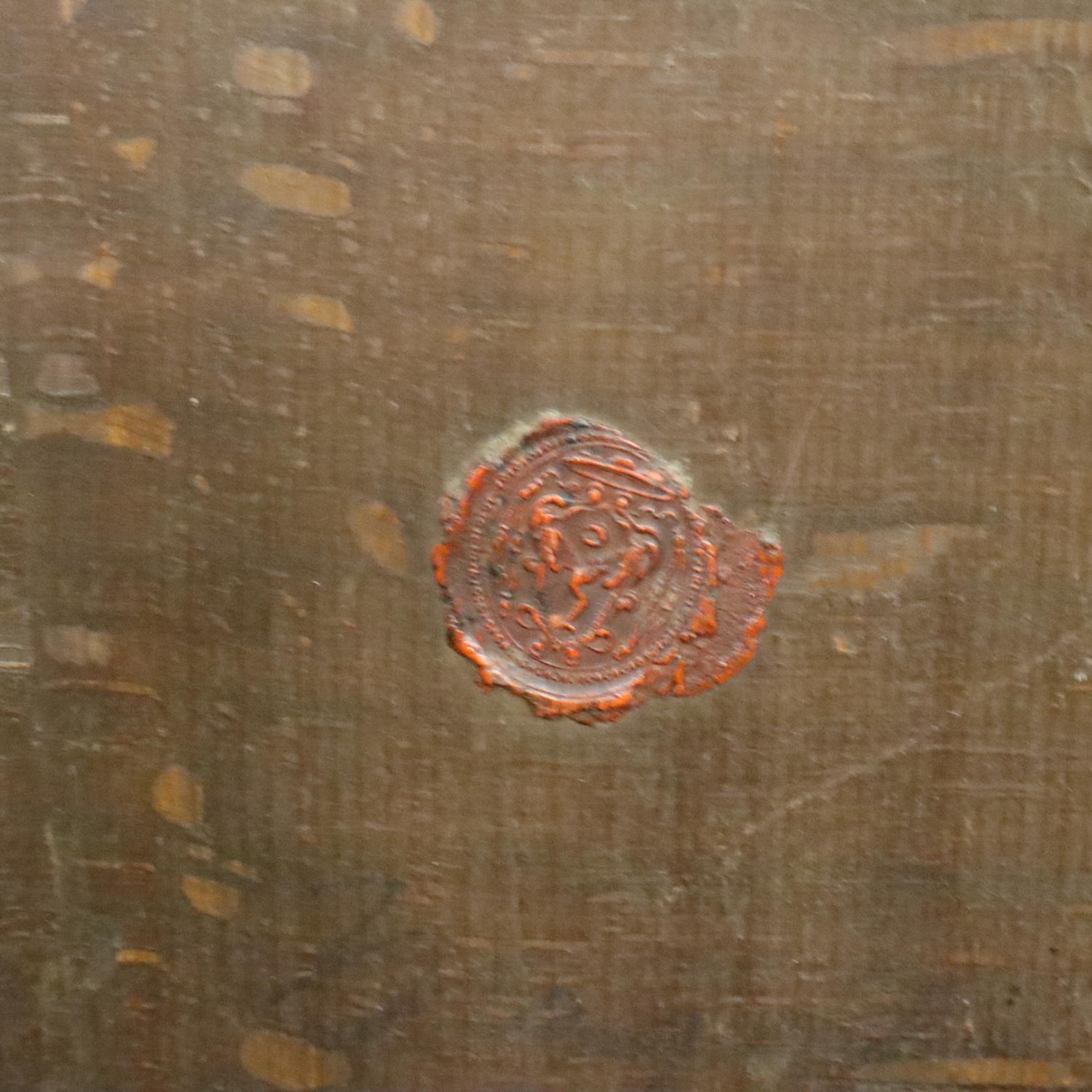 Attributed to Antonio Francesco Peruzzini (1643-1724): sketch painting on oak panel with wax seal - Image 4 of 5