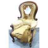 Victorian gentlemans salon chair, for restoration. Not available for in-house P&P, contact Paul O'