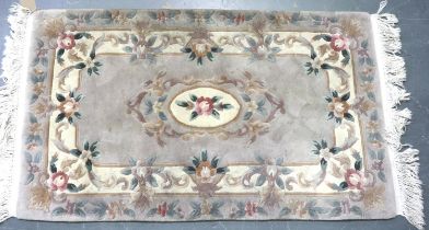 A modern Chinese thick pile floor rug, fringed, 160 x 90 cm. Not available for in-house P&P, contact