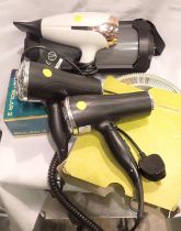 Collection of mixed electrical and other items including a GHD hair dryer. All electrical items in
