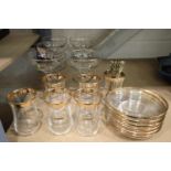 Set of six Babycham glasses and a quantity of Turkish tea glasses. Not available for in-house P&P,