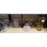 Collection of mixed glass including jugs, largest H: 28 cm. Not available for in-house P&P,