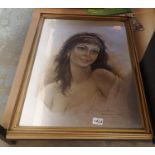 Large picture of a pretty girl, signed G.Tarantino Milan 1977, 55 x 70 cm. Not available for in-