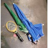 Two garden table parasols and two fly zappers. Not available for in-house P&P, contact Paul O'Hea at