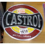 Aluminium Castrol Wakefield plaque, D: 16 cm. P&P Group 1 (£14+VAT for the first lot and £1+VAT