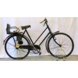 1930s ladies bike, single gear with childs seat, with 22 inch frame. Not available for in-house P&P,