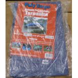 New and unused multi purpose tarpaulin, 3.5 x 5.4 metres. P&P Group 1 (£14+VAT for the first lot and