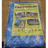 New and unused multi purpose tarpaulin, 2.7 x 3.5 metres. P&P Group 1 (£14+VAT for the first lot and