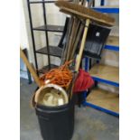 Mixed garden tools to include ceramic garden pot, bin not included. Not available for in-house P&