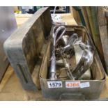 Metal box containing stainless steel items. Not available for in-house P&P, contact Paul O'Hea at