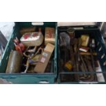 Two boxes of mixed tools including files. Not available for in-house P&P, contact Paul O'Hea at