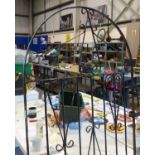 Wrought iron garden gate with fittings, 83 x 184 cm. Not available for in-house P&P, contact Paul