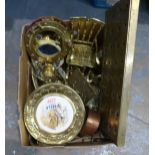 Mixed brass including a portable mirror. Not available for in-house P&P, contact Paul O'Hea at