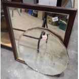 Two mirrors, largest 60 x 70 cm. Not available for in-house P&P, contact Paul O'Hea at Mailboxes