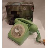 Mint green 1960/1970s style Rotary telephone, compatible with modern telephone banking and any