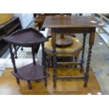 Oak barleytwist side table and a corner table. Not available for in-house P&P, contact Paul O'Hea at