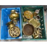 Two boxes of mixed brass. Not available for in-house P&P, contact Paul O'Hea at Mailboxes on 01925