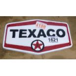 Hexagonal Texaco plaque, W: 20 cm. P&P Group 1 (£14+VAT for the first lot and £1+VAT for