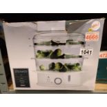 Tesco Steamer, 9L, 800W, boxed. Not available for in-house P&P, contact Paul O'Hea at Mailboxes on