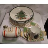 Mixed ceramics to include Christmas plates. Not available for in-house P&P, contact Paul O'Hea at