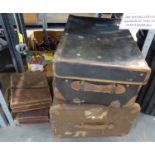 Two large cabin trunks and two small suitcases, 70 x 45 x 25 cm. Not available for in-house P&P,