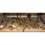 Collection of mixed brass including animals. Not available for in-house P&P, contact Paul O'Hea at