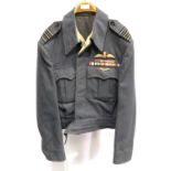 British post war RAF Squadron Leader or Wing Commander Pilots tunic with ribbon bars including