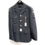 RAF Regiment Senior Aircraftsman tailored parade tunic and trousers badged for the Queens Colour