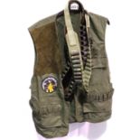 Frodsham and District Wildfowlers Club shooting vest and two cartridge belts. P&P Group 2 (£18+VAT
