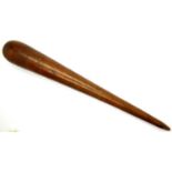 Edwardian turned mahogany weighted fishing priest, L: 40 cm. P&P Group 2 (£18+VAT for the first