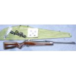 Remington Express 22 air rifle with 4 x 32 scope and canvas bag with accessories. Not available