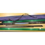 Middy international MTDI carp power pole, extended L: 11 m, with two top kits and canvas bag. P&P