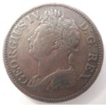 1823 Hibernia copper farthing of George IV. P&P Group 0 (£5+VAT for the first lot and £1+VAT for