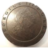 1797 copper Cartwheel twopence of George III. P&P Group 0 (£5+VAT for the first lot and £1+VAT for