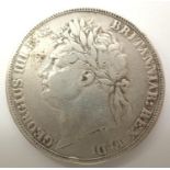 1822 silver crown of George IV. P&P Group 0 (£5+VAT for the first lot and £1+VAT for subsequent