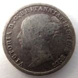 1877 silver threepence of Queen Victoria. P&P Group 0 (£5+VAT for the first lot and £1+VAT for