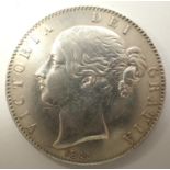 1845 silver crown of Queen Victoria, Cinquefoil Stops. P&P Group 0 (£5+VAT for the first lot and £