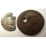 218 - 222 AD Roman silver Denarius of Marcus Aurelius Antoninus, Sol advancing left, and a Roman