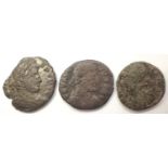 Roman bronze coin of Constantine I with she-wolf and twins verso, 307 - 337 AD, with two Roman