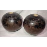 Pair of vintage boules. P&P Group 1 (£14+VAT for the first lot and £1+VAT for subsequent lots)