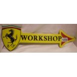 Cast iron Ferrari workshop arrow, W: 45 cm. P&P Group 1 (£14+VAT for the first lot and £1+VAT for