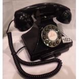 Black Carrington push button telephone in 1920s styling, compatible with modern telephone banking