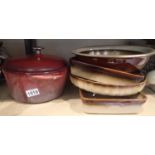 Denby lidded cast iron tureen and cooking pots. Not available for in-house P&P