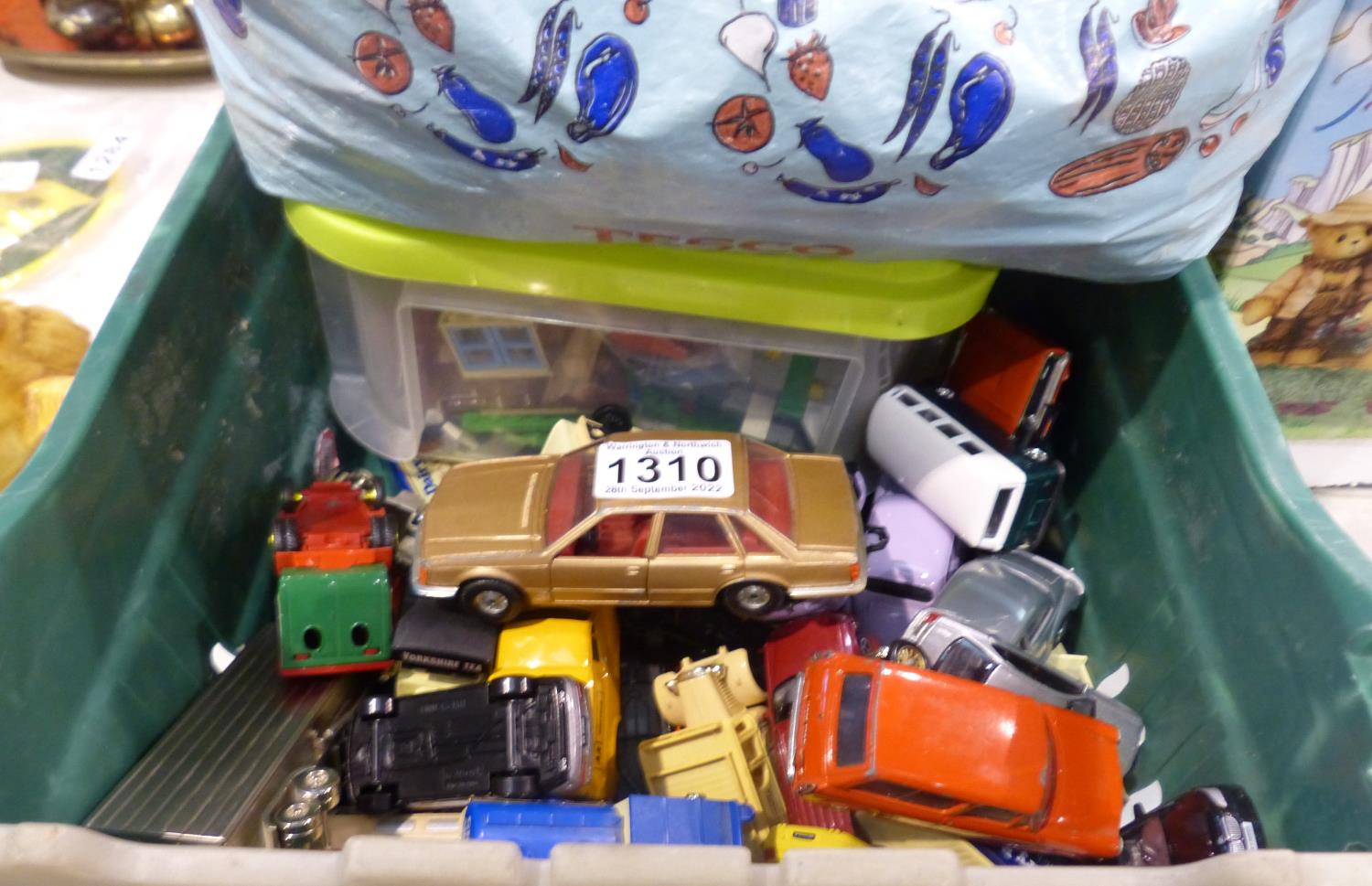 Collection of toy cars and Lego. Not available for in-house P&P