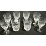 Webb Corbett crystal glasses, six small wine and two tumblers. Not available for in-house P&P